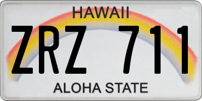 HI license plate ZRZ711