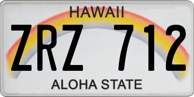 HI license plate ZRZ712