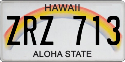HI license plate ZRZ713