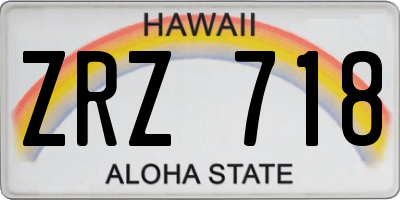 HI license plate ZRZ718