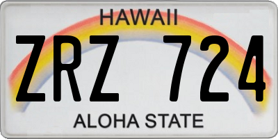 HI license plate ZRZ724