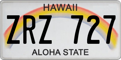 HI license plate ZRZ727