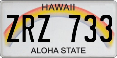 HI license plate ZRZ733