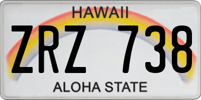 HI license plate ZRZ738