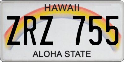 HI license plate ZRZ755