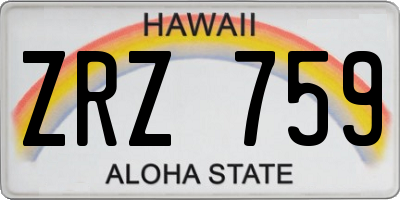 HI license plate ZRZ759