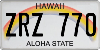 HI license plate ZRZ770