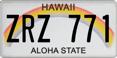 HI license plate ZRZ771