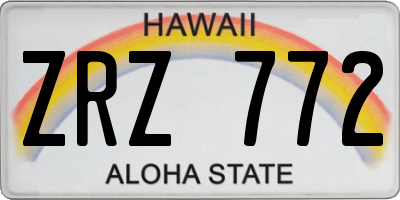 HI license plate ZRZ772