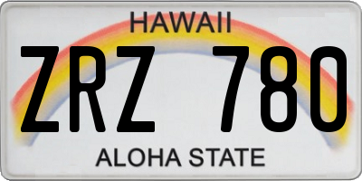 HI license plate ZRZ780