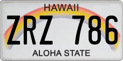 HI license plate ZRZ786