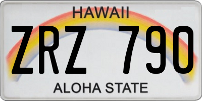 HI license plate ZRZ790