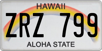 HI license plate ZRZ799
