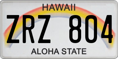 HI license plate ZRZ804