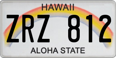 HI license plate ZRZ812