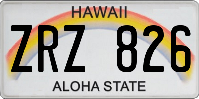 HI license plate ZRZ826