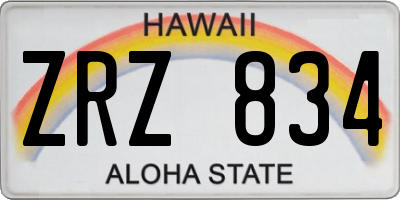 HI license plate ZRZ834