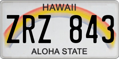 HI license plate ZRZ843