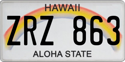 HI license plate ZRZ863
