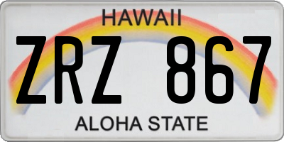 HI license plate ZRZ867