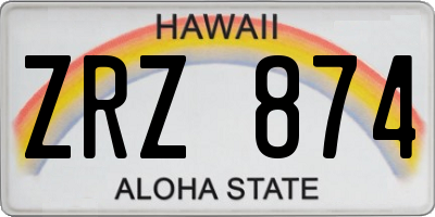 HI license plate ZRZ874