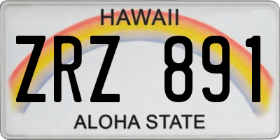 HI license plate ZRZ891
