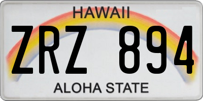 HI license plate ZRZ894