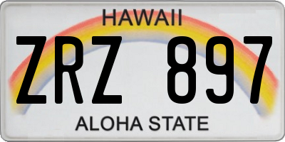 HI license plate ZRZ897