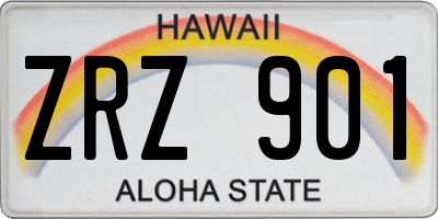 HI license plate ZRZ901