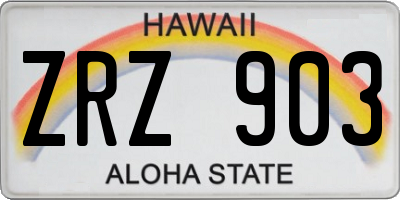 HI license plate ZRZ903