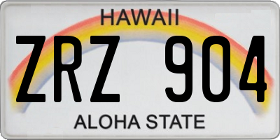 HI license plate ZRZ904