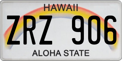 HI license plate ZRZ906
