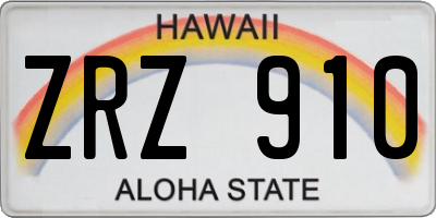 HI license plate ZRZ910