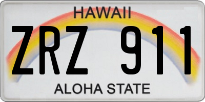 HI license plate ZRZ911
