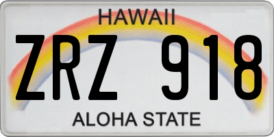 HI license plate ZRZ918