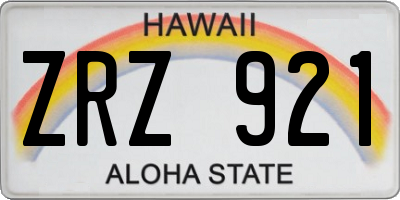 HI license plate ZRZ921