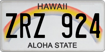HI license plate ZRZ924