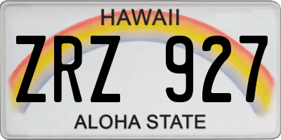 HI license plate ZRZ927
