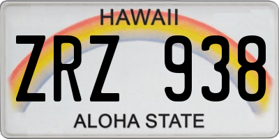 HI license plate ZRZ938