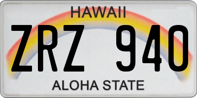 HI license plate ZRZ940