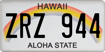 HI license plate ZRZ944