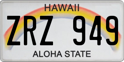 HI license plate ZRZ949