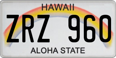HI license plate ZRZ960