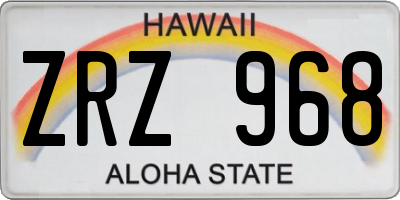 HI license plate ZRZ968