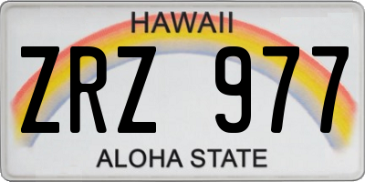 HI license plate ZRZ977