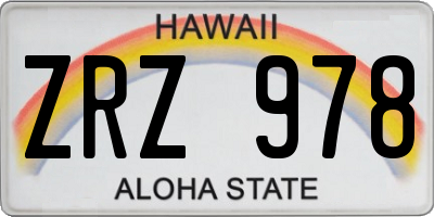 HI license plate ZRZ978