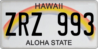 HI license plate ZRZ993
