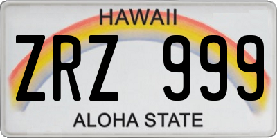 HI license plate ZRZ999