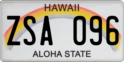 HI license plate ZSA096