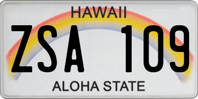 HI license plate ZSA109